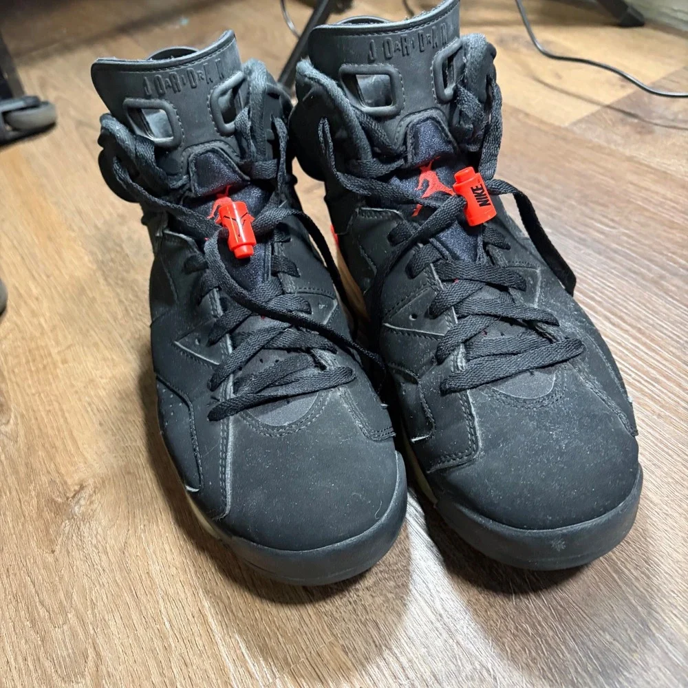 Nike Air Jordan 6 Retro Infrared Black Red 384664-060 Mens Size 8.5